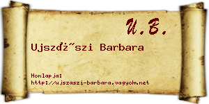 Ujszászi Barbara névjegykártya