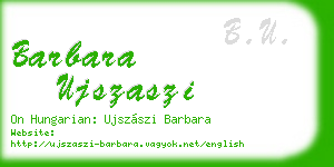 barbara ujszaszi business card